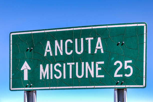 istock Weathered Traffic Sign, Atacama desert Chile 1295762229