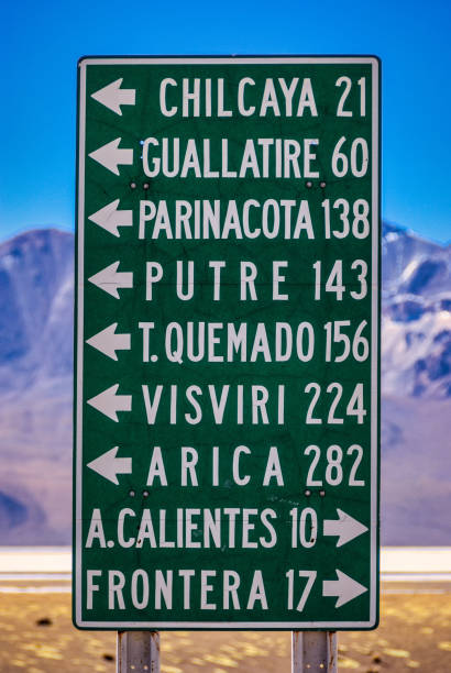 istock Weathered Traffic Sign, Atacama desert Chile 1295762280