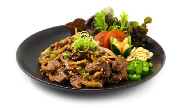 Beef BBQ Bulgogi Korean Food stir fried Style stock photo