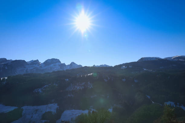 Sunlight as a star in the Swiss Alps