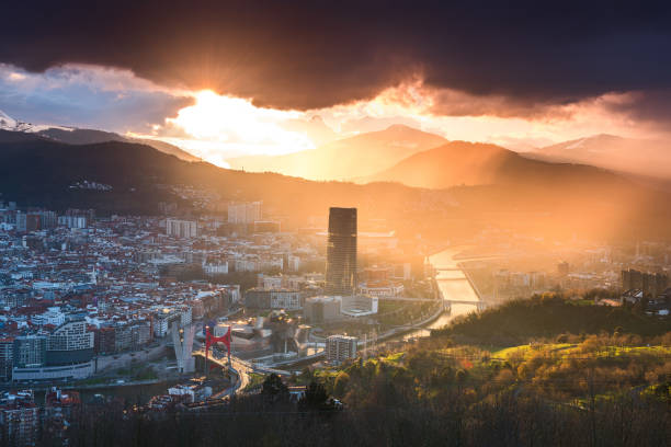 panoramic view of bilbao basque city, Spain