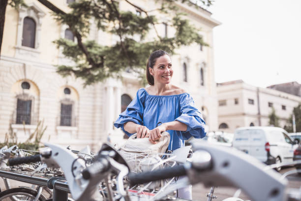 istock Young beautiful woman discovering Italy 1295764388