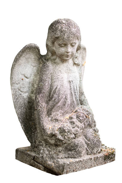 istock Statue of a young angel isolated on white 1295765799