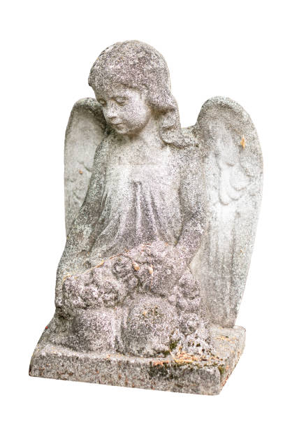 istock Statue of a young angel isolated on white 1295765804