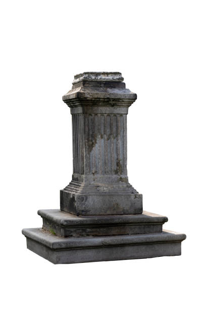 istock Old christian gravestone isolated on white background 1295765812