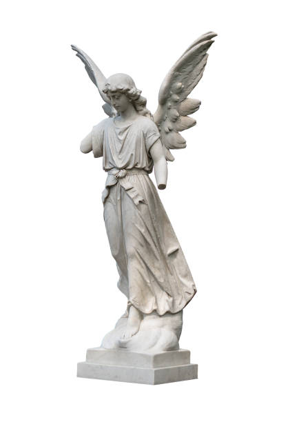 istock Statue of a young angel isolated on white 1295765832