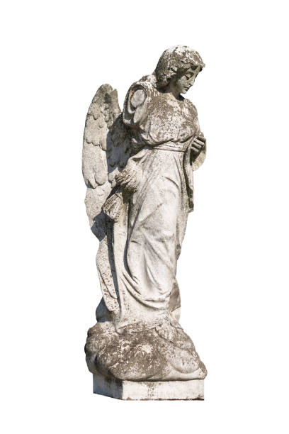 istock Statue of a young angel isolated on white 1295765877