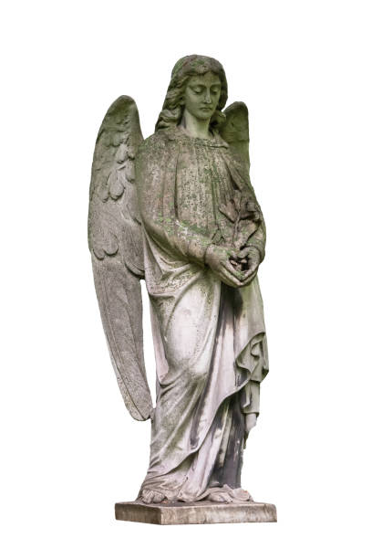 istock Statue of a young angel isolated on white 1295765905