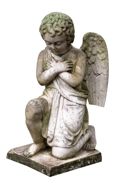 istock Statue of a young angel isolated on white 1295765911