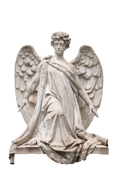 istock Statue of a young angel isolated on white 1295765917