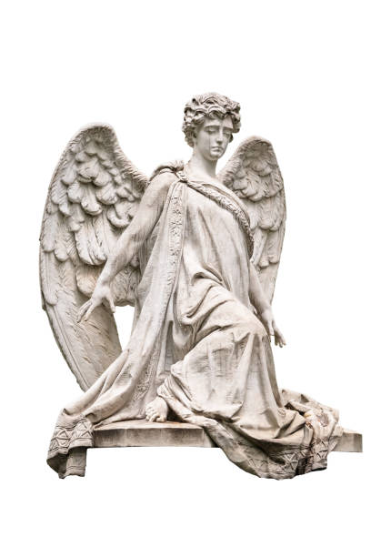 istock Statue of a young angel isolated on white 1295765918