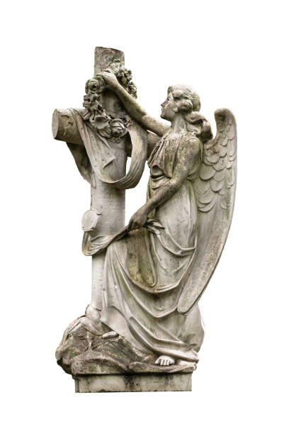 istock Statue of a young angel isolated on white 1295765957