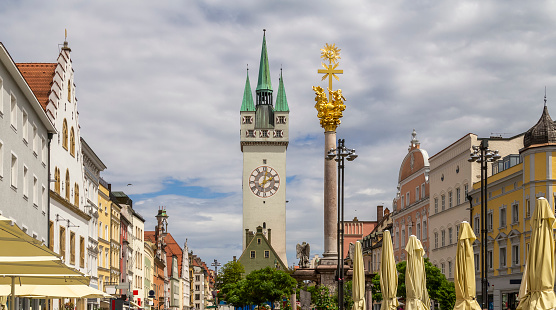 impression of Straubing, a city of Lower Bavaria in Germany at summer time