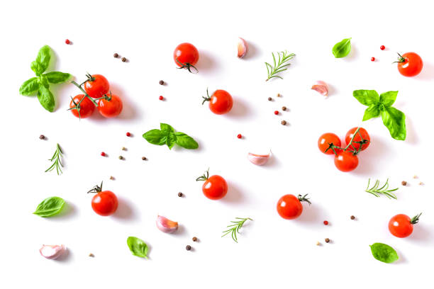 istock Fresh tomatoes, basil, sea salt and spices 1295767384