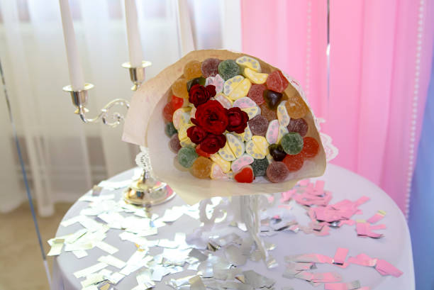istock Bouquet of different color sweets 1295774114