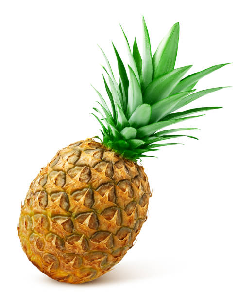 pineapple isolated on white background, clipping path, full depth of field stock photo