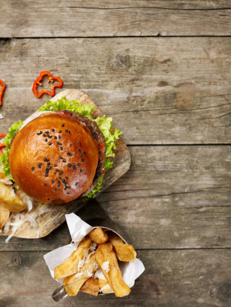 istock Burger with french fries 1295783087