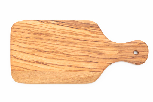 Wooden Chopping Board Isolated Top View