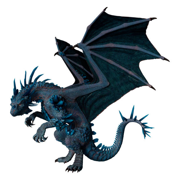 istock 3D illustration fantasy dragon on white 1295784482