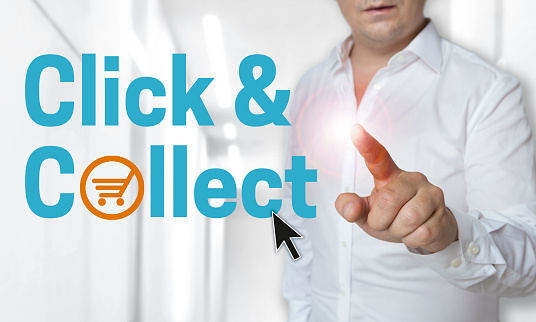 Click and Collect concept is shown by man.