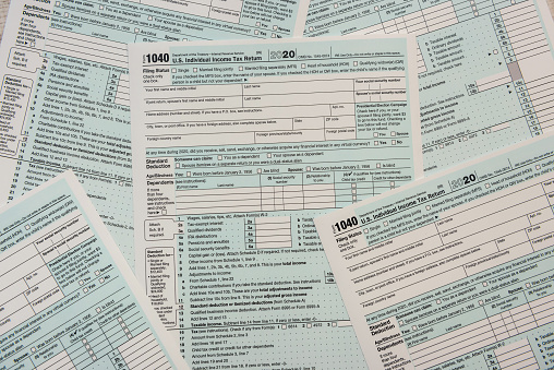 1040 US form individual income tax return form 2020. financial concept