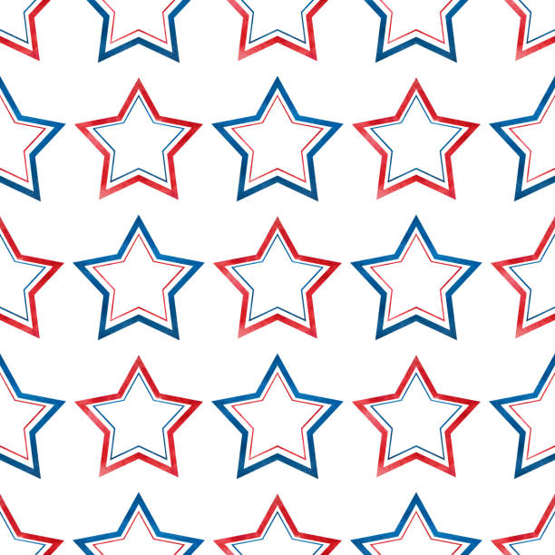 ilustrações de stock, clip art, desenhos animados e ícones de beautiful pattern with the stars. closeup, no people - red backgrounds watercolor painting striped