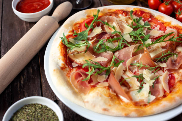 istock Pizza with magnificent topping flavors 1295792398
