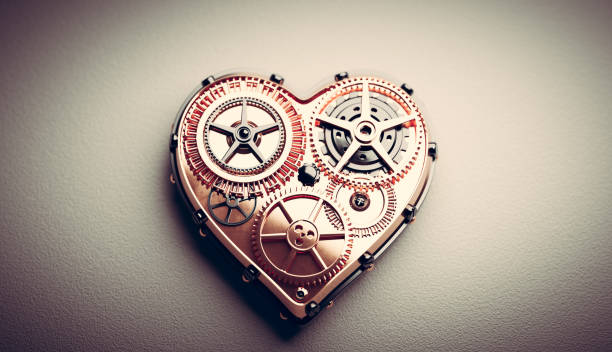 istock Heart shape clockwork. Gears and cogs mechanism. Valentine's Day 1295798996