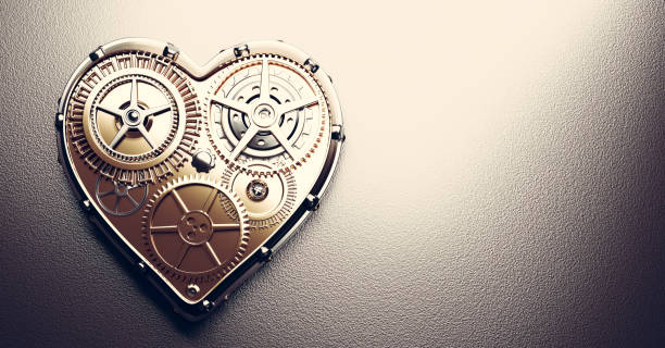 istock Heart shape clockwork. Gears and cogs mechanism. Valentine's Day 1295799448