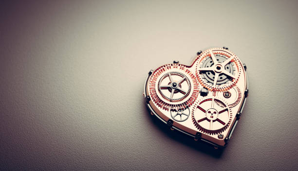 istock Heart shape clockwork. Gears and cogs mechanism. Valentine's Day 1295799563