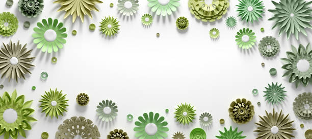 istock Colorful paper flowers on white background 1295800278