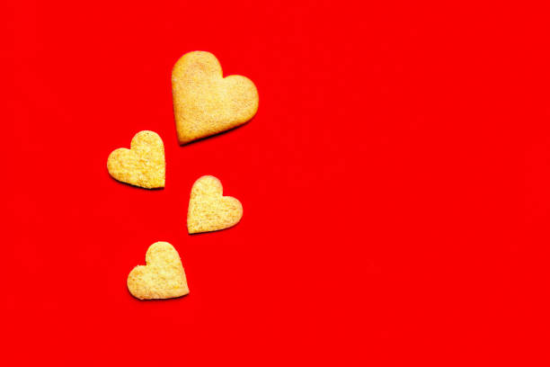 istock Biscuits in the form of a heart view from above 1295803075