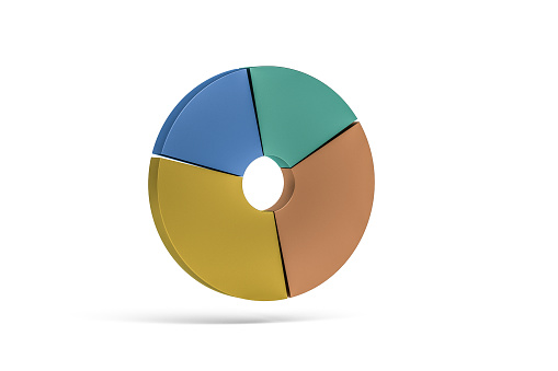 A 3D pie chart with space for text - 3d illustration - copy space