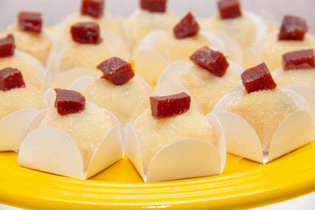 Party candy made from nest and guava milk stock photo