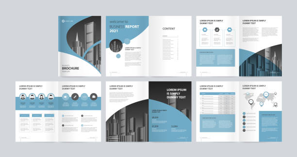creative business brochure layout design template with page cover and use for company profile, annual report, flyers, presentations, leaflet, magazine, book .and a4 size scale for editable. This file EPS 10 format. This illustration
contains a transparency and gradient. newsletter template stock illustrations