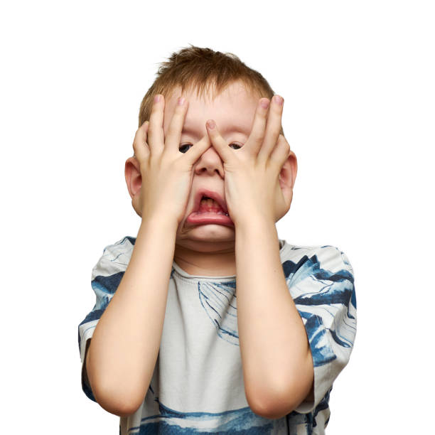 istock The boy is upset, shocked, negative emotions. Isolated on a white background. 1295811317