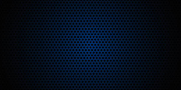istock Dark blue carbon fiber texture. Navy blue metal texture steel background. Web design template. 1295813790
