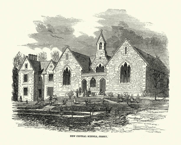istock New Central School, Jersey, Victorian architecture, 1850s, 19th Century 1295816051
