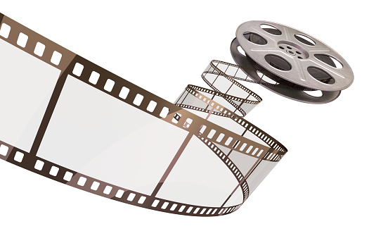 3d render 35mm film strip (isolated on white and clipping path)