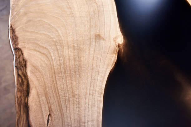 istock Texture of a wooden table with epoxy resin. 1295819490