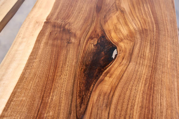 istock Texture of a wooden table with epoxy resin. 1295819494