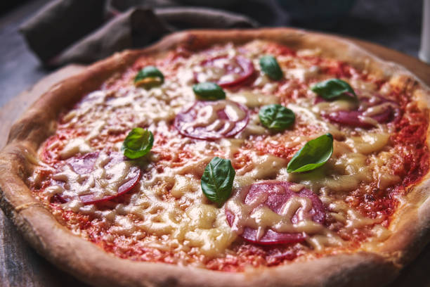 Pizza Margherita with Tomato Sauce and Cheese
