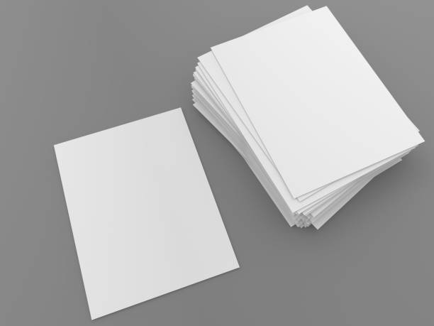 istock A stack of papers and one A4 sheet on a gray background. 1295823653