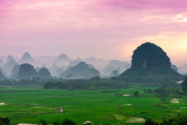 istock Guilin, China Karst Mountain landscape at Dusk 1295823769