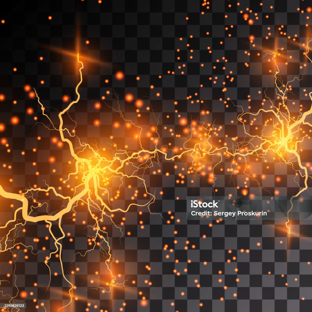 Lightning Coliding Lightning Lightning Lightning Collision Powerful Electrical Explosion ...