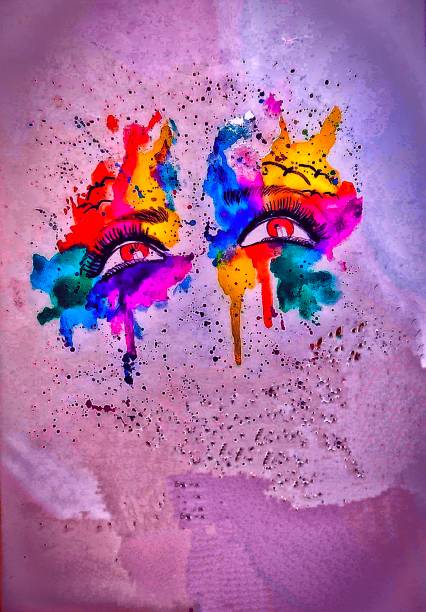 istock Abstract eye painting. 1295829447
