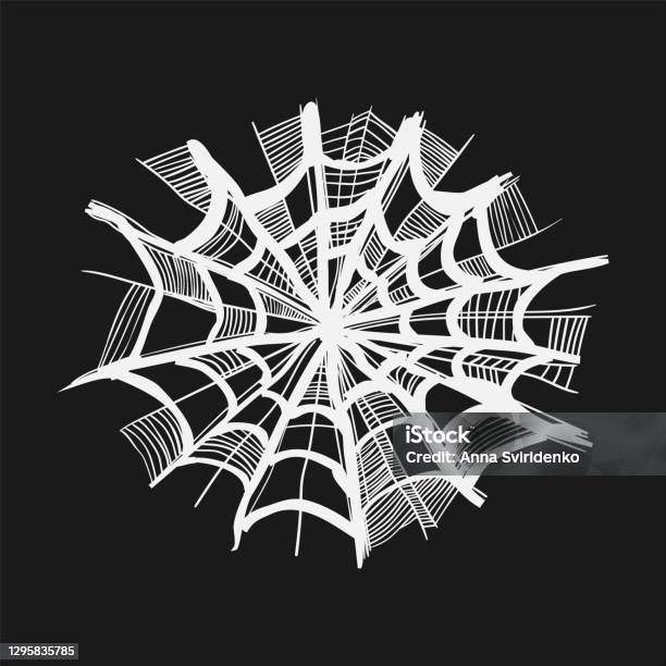 Comb Web Vector Black And White Hand Drawn Vector Grunge Cobweb Illustration Stock ...