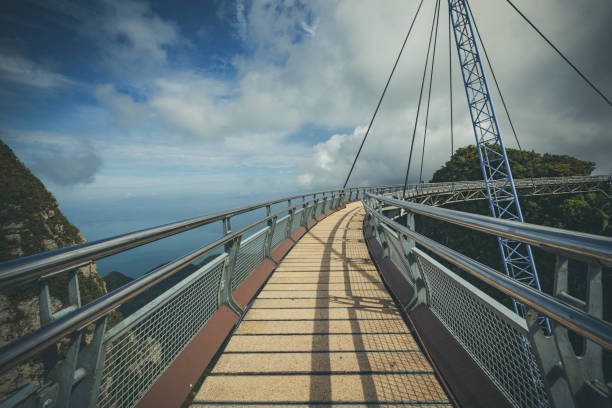 pont de ciel de langkawi, malaisie - tropical rainforest elevated walkway pulau langkawi malaysia photos et images de collection