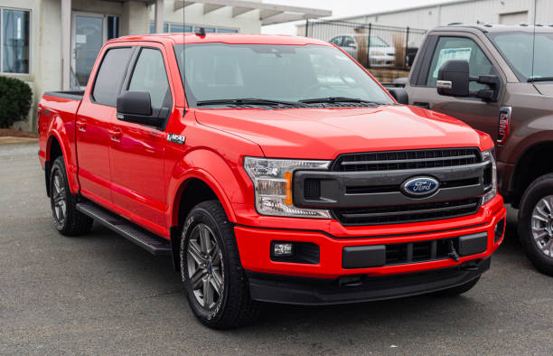 Dartmouth, Canada - January 10, 2021 - New model Ford-150 pickup truck at a dealership.