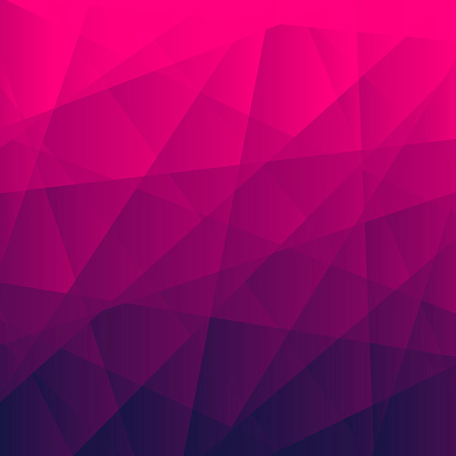 Modern and trendy abstract geometric background. Beautiful polygonal mosaic with a color gradient. This illustration can be used for your design, with space for your text (colors used: Pink, Purple, Black). Vector Illustration (EPS10, well layered and grouped), format (1:1). Easy to edit, manipulate, resize or colorize.